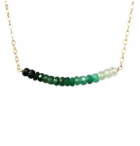 Emerald Ombre Beaded Necklace