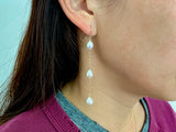 Three Pearl Drop Earrings