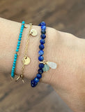 Lapis Lazuli Beaded Bracelet with Blue Quartz and Moonstone