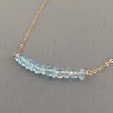 Blue Topaz Curved Beaded Necklace