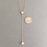 CZ Lariat Gold Necklace