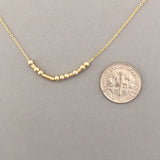 Custom FINE CHAIN Small Bar Gold Fill Morse Code Necklace