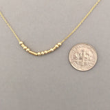 Custom FINE CHAIN Small Bar Gold Fill Morse Code Necklace