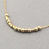 Custom FINE CHAIN Small Bar Gold Fill Morse Code Necklace