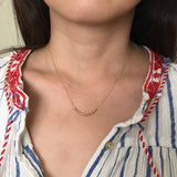 Custom FINE CHAIN Small Bar Gold Fill Morse Code Necklace