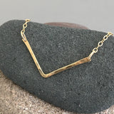 Chevron Hammered Bar Necklace