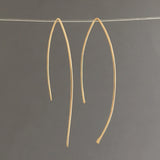 Hammered Wire Wishbone Threader Earrings