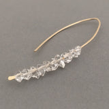 Herkimer Diamond Wishbone Threader Earrings