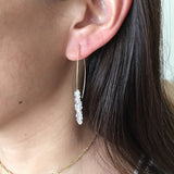 Herkimer Diamond Wishbone Threader Earrings