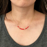 BUGLE BEAD Morse Code Necklace