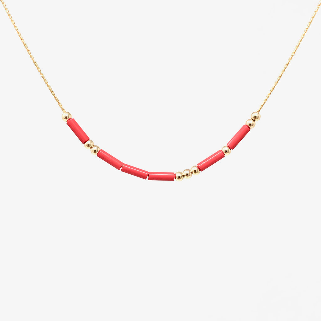 BUGLE BEAD Morse Code Necklace