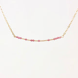 PINK TOURMALINE Stone Morse Code Necklace