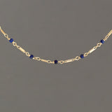 Blue Lapis Lazuli Bar Choker Necklace