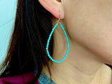 Turquoise Tube Bead Teardrop Earrings