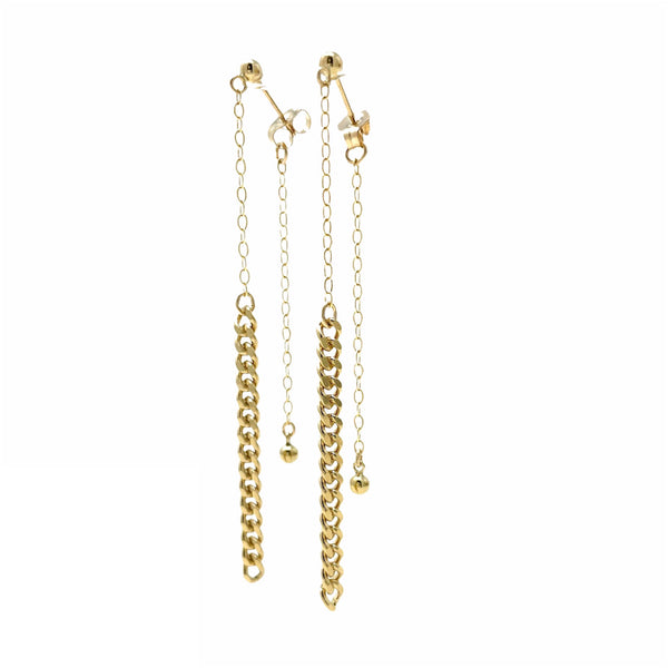 ★Hei★ Edge chain post earring Curb Chain Post Earrings – JENNY and JUDE