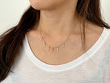 Dangling Hammered and Scattered Bar Necklace