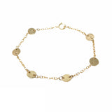 Gold Fill DOUBLE CONNECTED Six Hammered Disc Bracelet