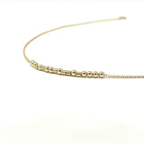 Custom FINE CHAIN Small Bar Gold Fill Morse Code Necklace