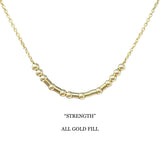 Custom FINE CHAIN Small Bar Gold Fill Morse Code Necklace