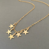 Five Gold Star Necklace also in Silver