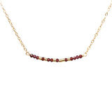 GARNET STONE Small Bar Morse Code Necklace