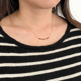 GARNET STONE Small Bar Morse Code Necklace