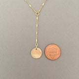 Hammered Coin Lariat Necklace