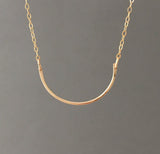 HALF CIRCLE Hammered Curved Bar Necklace