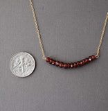 Garnet Ruby Red Beaded Necklace