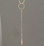 Circle Layering Chain Lariat Necklace