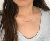 PINK TOURMALINE Stone Morse Code Necklace