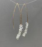 Herkimer Diamond Wishbone Threader Earrings