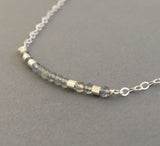 LABRADORITE Morse Code Necklace