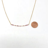 PINK TOURMALINE Stone Morse Code Necklace