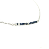 BLUE SAPPHIRE Small Bar Morse Code Necklace