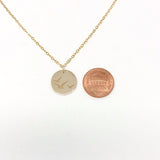 FLYING BIRDS ENGRAVED Disc Necklace