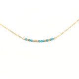 TEAL AMAZONITE Small Bar Morse Code Necklace