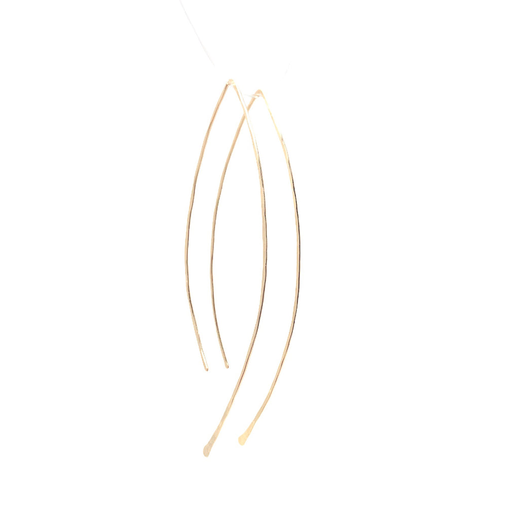 Hammered Wire Wishbone Threader Earrings