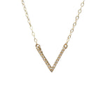 Chevron V Pave Crystal Necklace