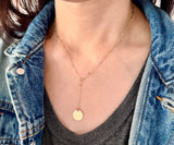 Hammered Coin Lariat Necklace