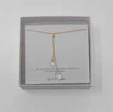 Y Lariat Drop Clear Quartz Gemstone Necklace