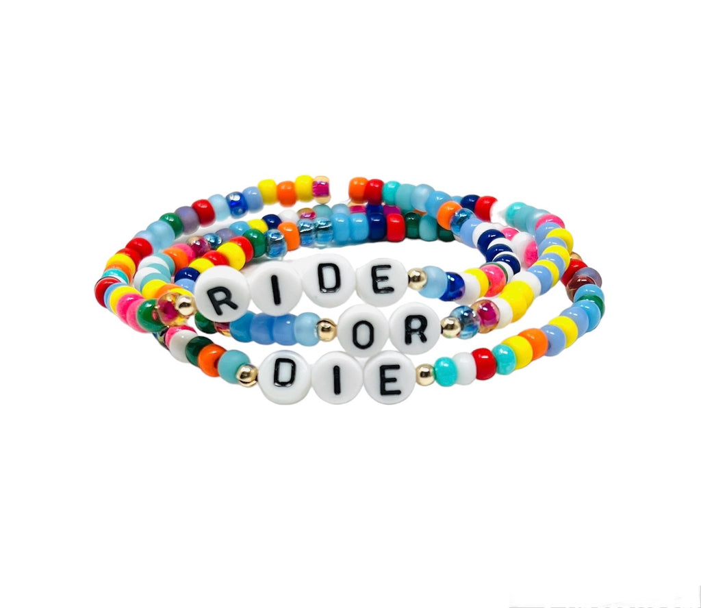 RIDE OR DIE Colorful Beaded Bracelets