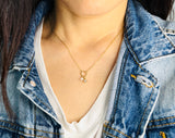Crystal and Moonstone on Circle Necklace