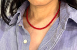 Thick Red Coral Beaded Necklace