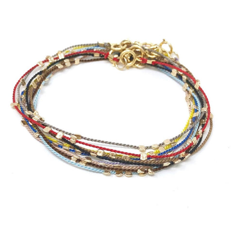 Beaded Silk String Bracelet