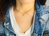 Crystal Line Bar Chain Necklace