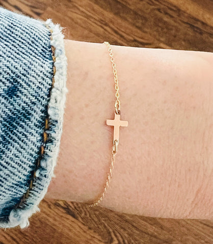 Sideways Cross Bracelet