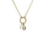Crystal and Moonstone on Circle Necklace