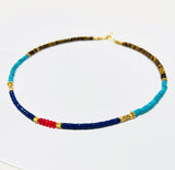 Semi Precious Gemstone Multi Colored Stone Necklace