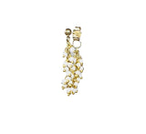 White Beaded Chain Dangle Hoop Earrings